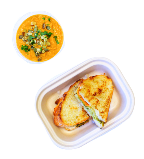 Pumpkin Soup + Grilled Cheese